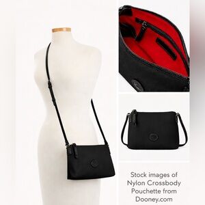 Dooney & Bourke Nylon Crossbody Pouchette Black/Black NWT